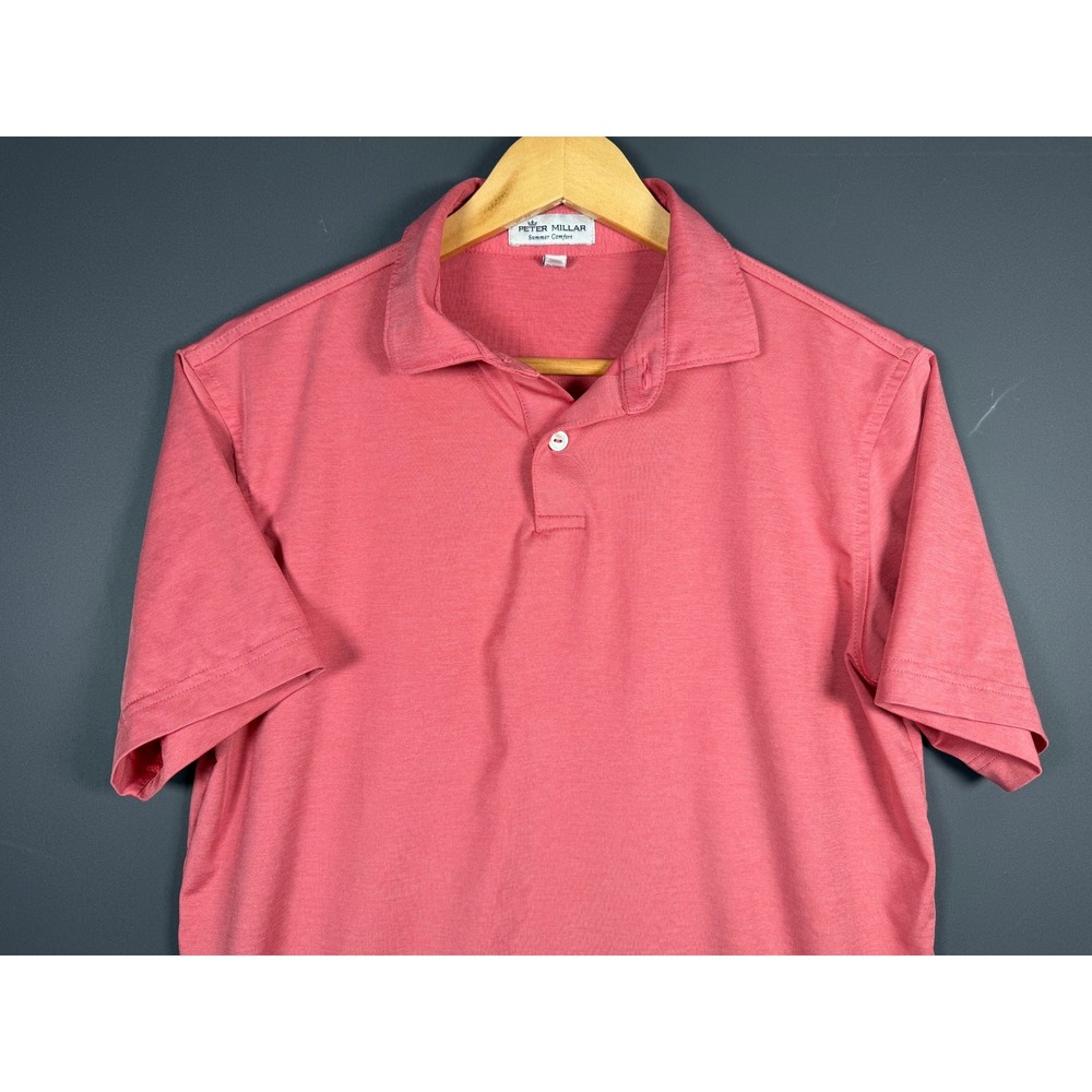 Peter Millar Summer Comfort Boys Large 11-12 Pink Short Sleeve Polo Shirt